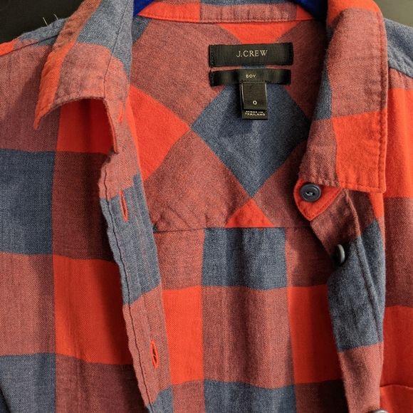 J. Crew Red and Blue "Flannel" Top, Size 0/XS,S - Picture 3 of 4
